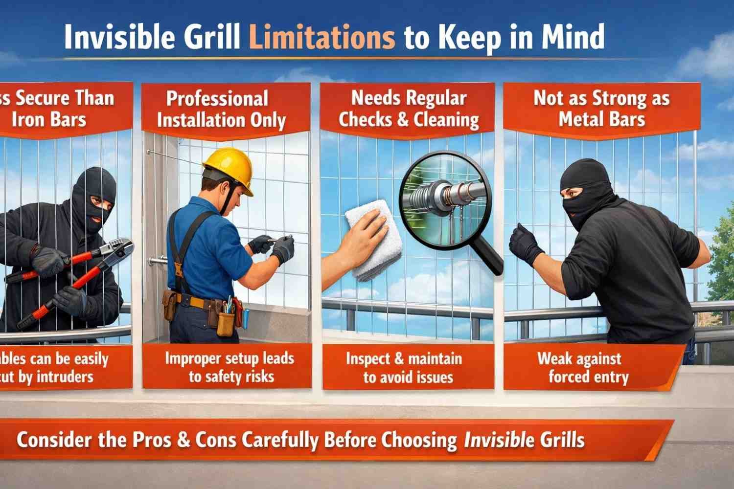 Limitations to Keep in Mind - Shows professional inspecting grill