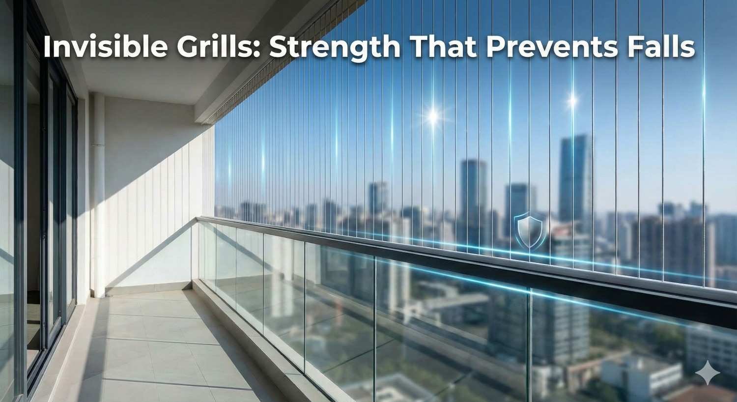 Material Strength and Durability of Invisible Grills - Shows stainless steel cables and tension system