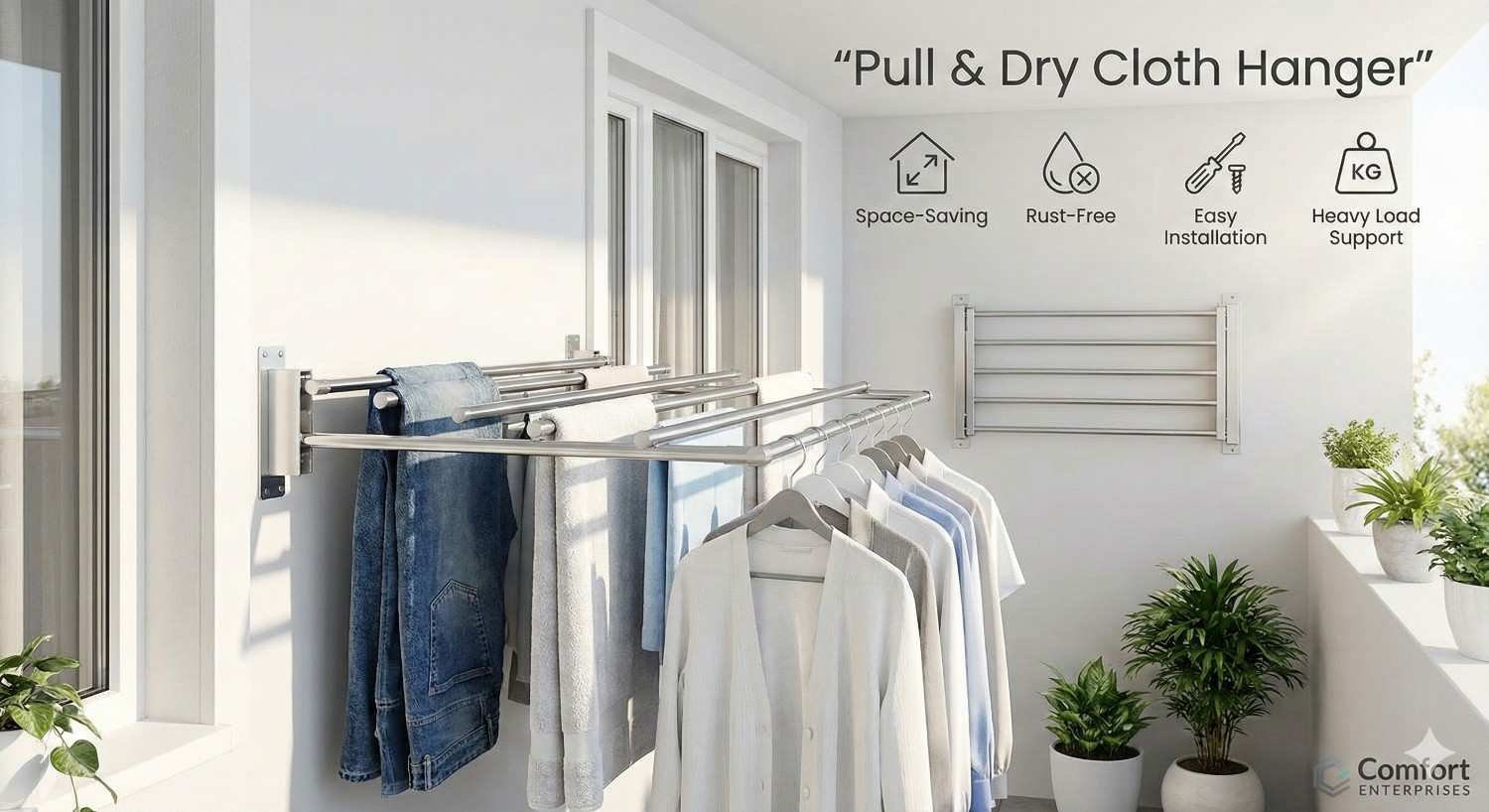 Pull and Dry Cloth Hanger