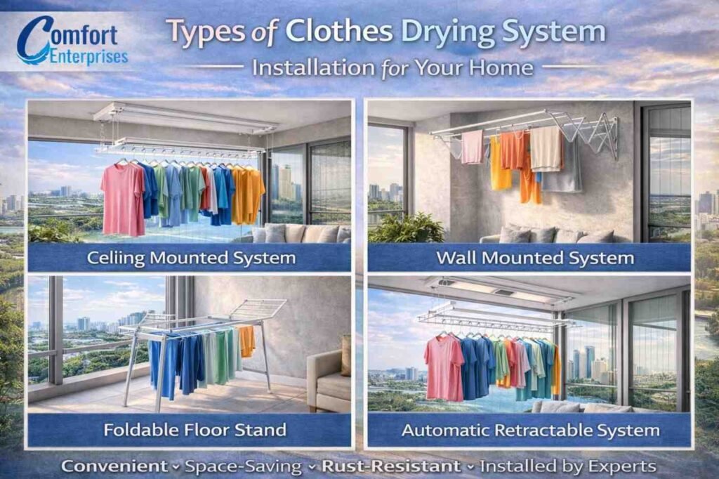 Types of clothes drying system installation for Your Home