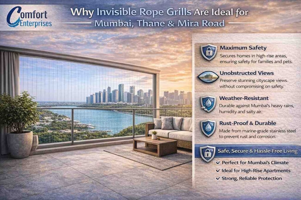 Why Invisible Rope Grills Are Ideal for Mumbai, Thane & Mira Road